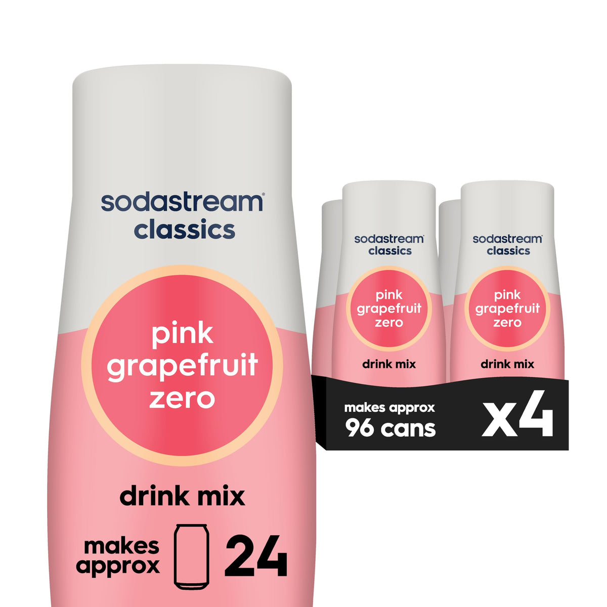 SodaStream Pink Grapefruit zero calorie drink mix pack front view