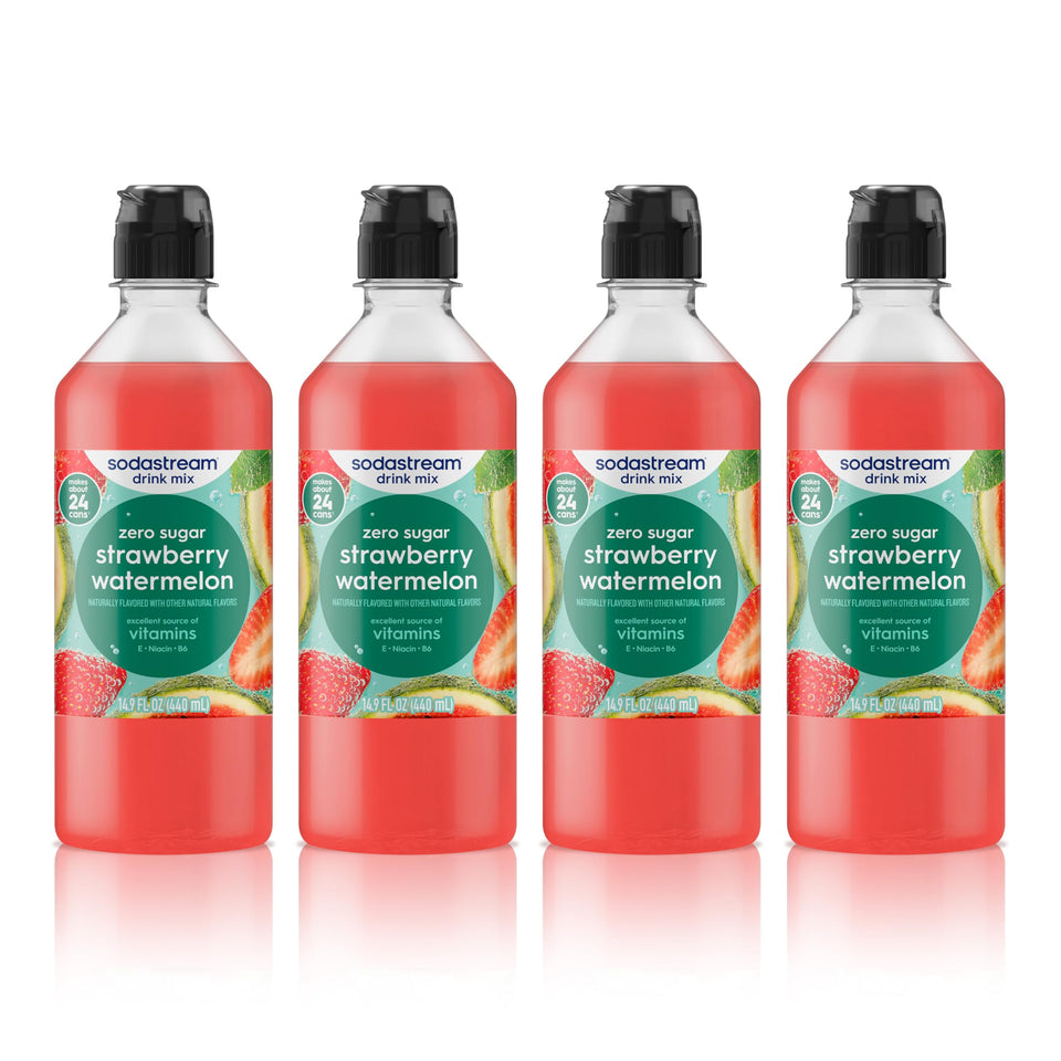 SodaStream Zero Strawberry Watermelon bottle 4-pack for convenient at-home fizz and flavor control