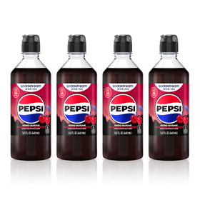 SodaStream Zero Wild Cherry Pepsi & Cream four-pack bottles show convenient, calorie-free flavor at home