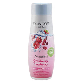 SodaStream Zeros Cranberry Raspberry bottle – vibrant flavor with vitamins B3, E, B6 and D.