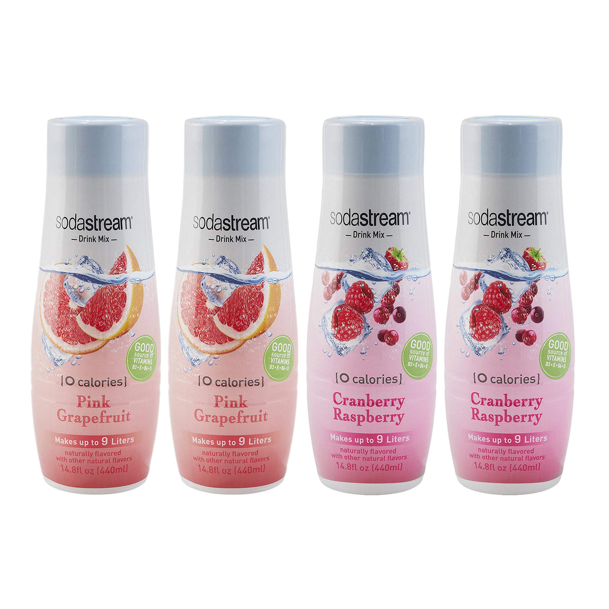 SodaStream Zeros Pink Grapefruit bottle—zero-calorie flavor for diet-friendly sparkling water.