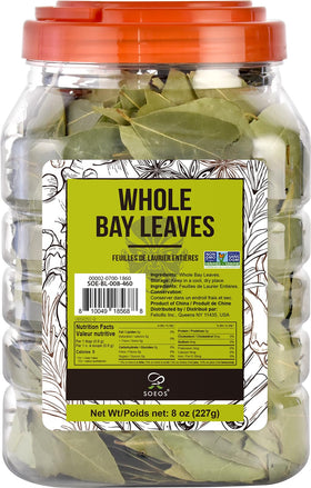 Soeos Bay Leaves 8oz package enhances soups and stews with fresh aroma