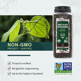 Soeos black peppercorns grinder-ready, ideal for everyday seasoning.