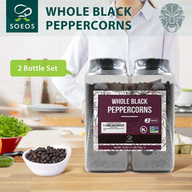 Soeos Black Peppercorns grinder refill for quick seasoning