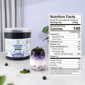 Soeos Blueberry Popping Boba adds fun toppings for milkshakes and frozen yogurt.