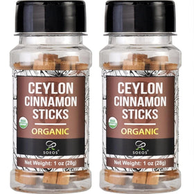 Soeos Ceylon cinnamon sticks in a 1oz pack for coffee flavoring.