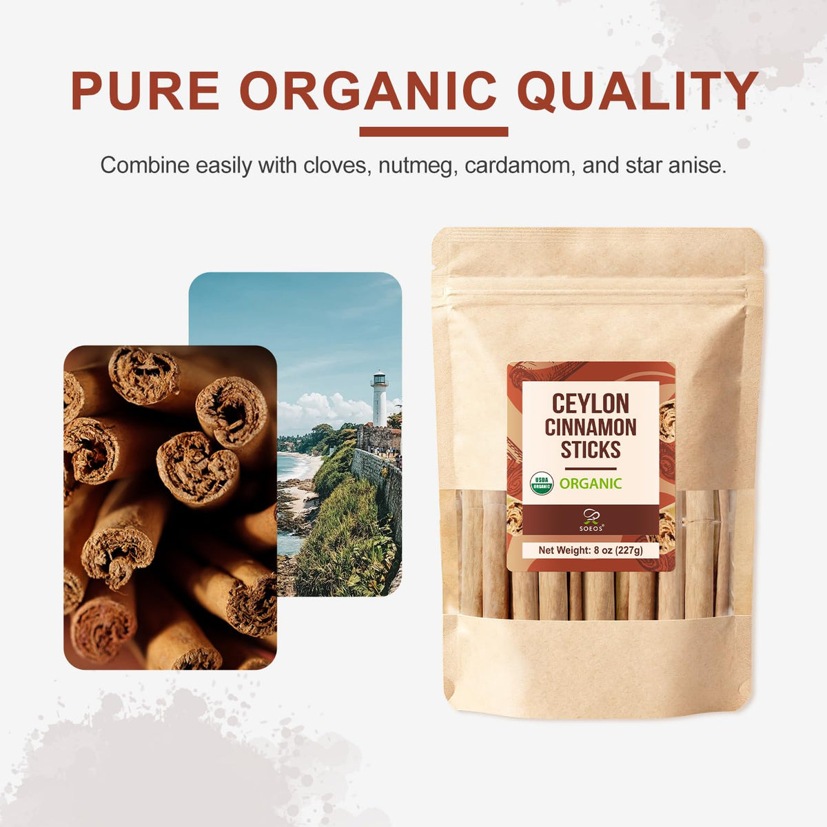 Soeos cinnamon sticks ideal for baking and adding warm spice to pastries.