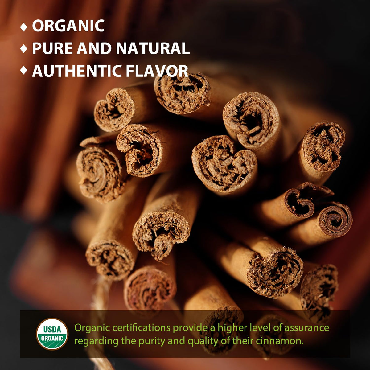 Soeos cinnamon sticks for baking and desserts.