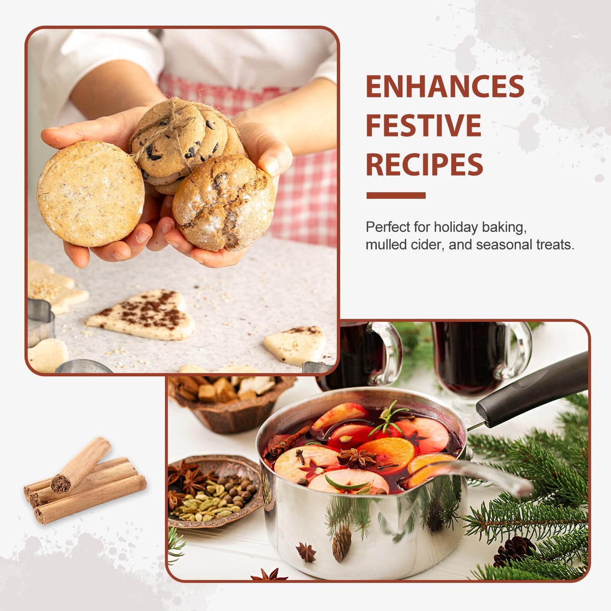 Soeos sealed-pack cinnamon sticks preserve freshness and fragrance.