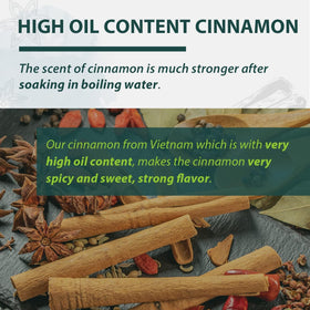 Soeos Cinnamon Sticks tea infusion for fragrant beverages.