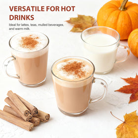 Soeos Ceylon cinnamon sticks with tea setup, enhances aromatic beverages.