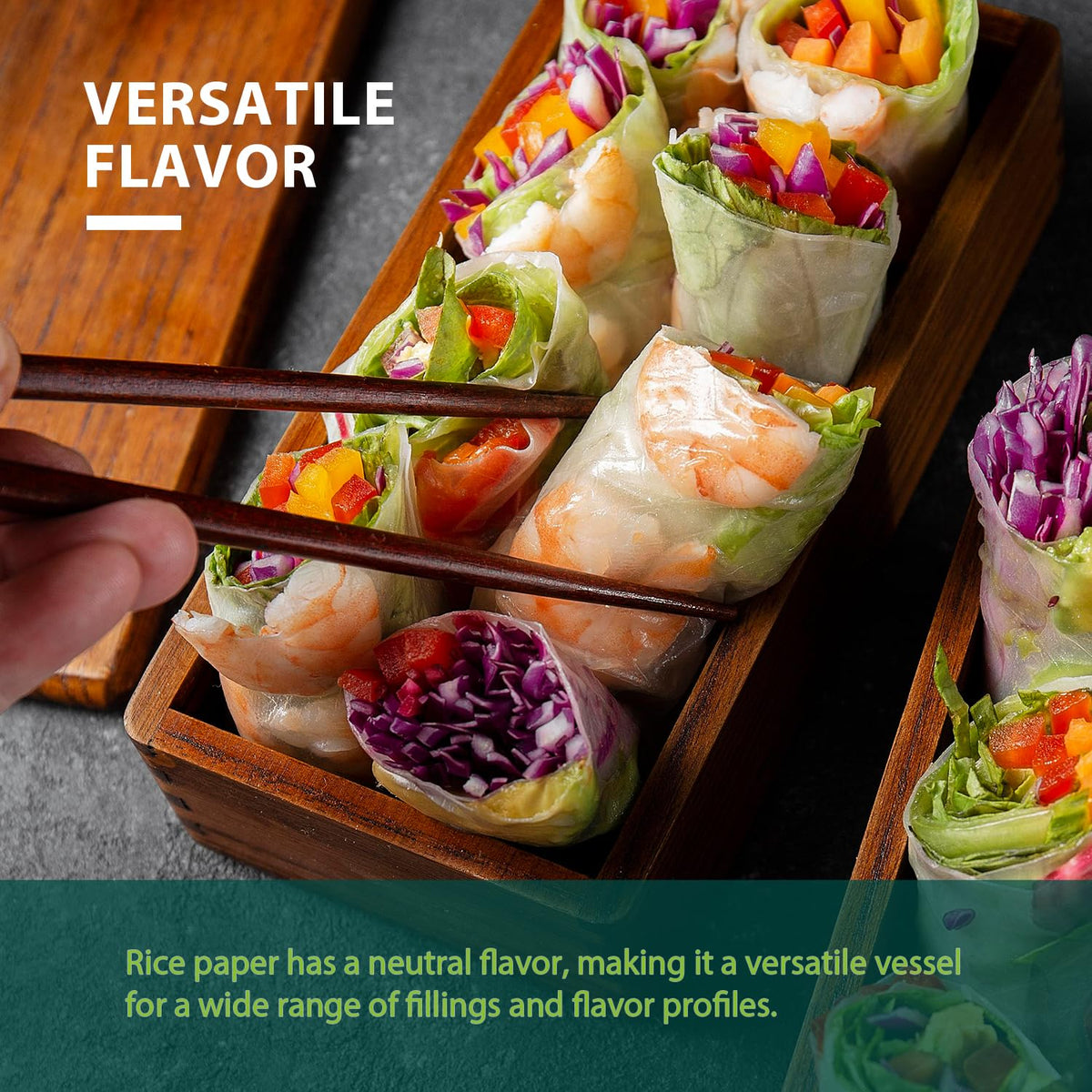 Soeos finished spring roll dish, appetizing and ready to share.