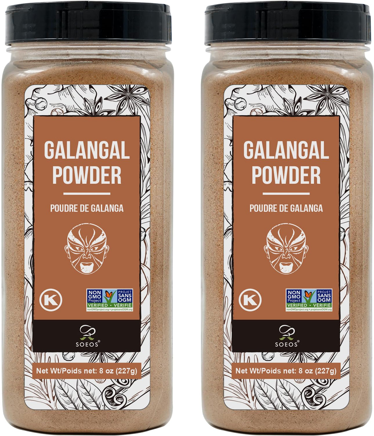 Soeos Galanga Powder twin-pack front view, ideal for Tom Yum and Tom Kha