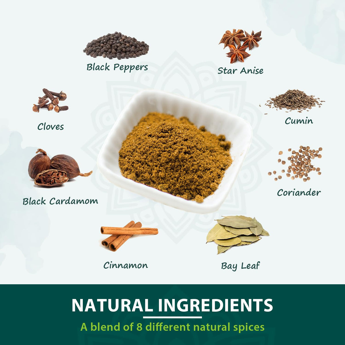 Soeos Garam Masala pour-dusting over vegetables adds warm aroma.
