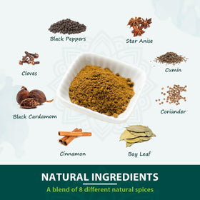 Soeos Garam Masala pour-dusting over vegetables adds warm aroma.
