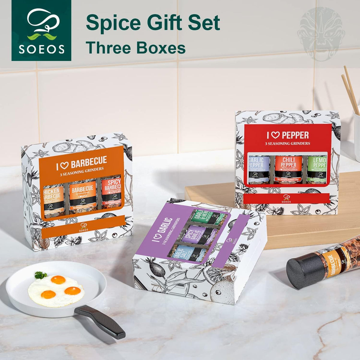 Soeos garlic & herbs spice grinder for savory weeknight meals.