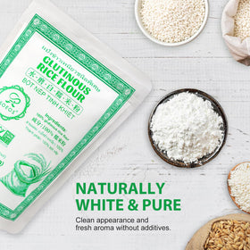 Soeos glutinous rice flour on pantry shelf as a versatile staple.