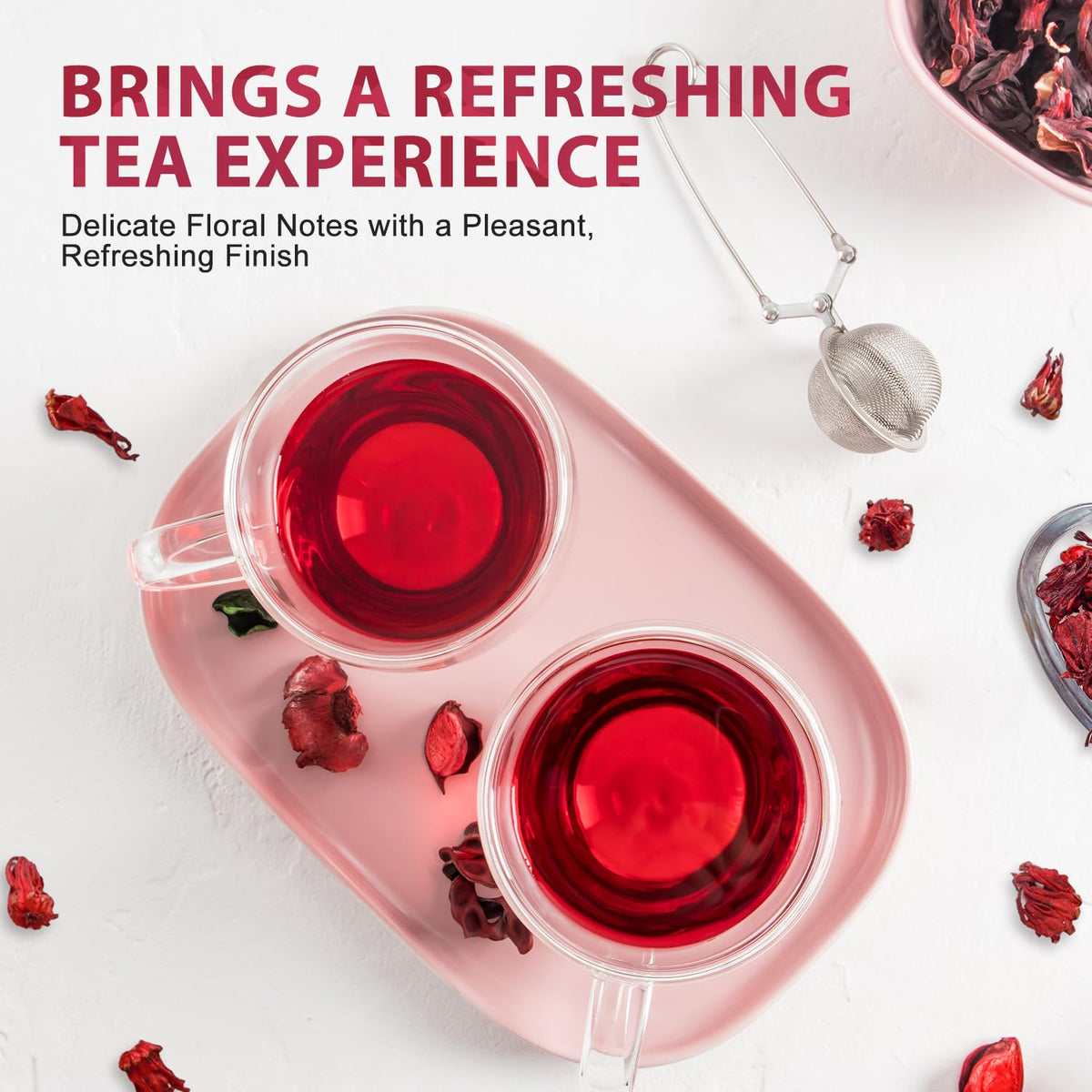 Soeos hibiscus packaging resealable bag preserves aroma and freshness.