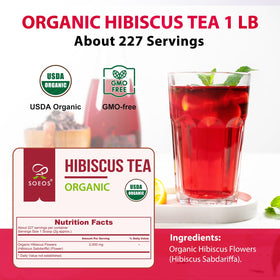 Soeos hibiscus tea in hot infusion reveals bright aroma and tart flavor.