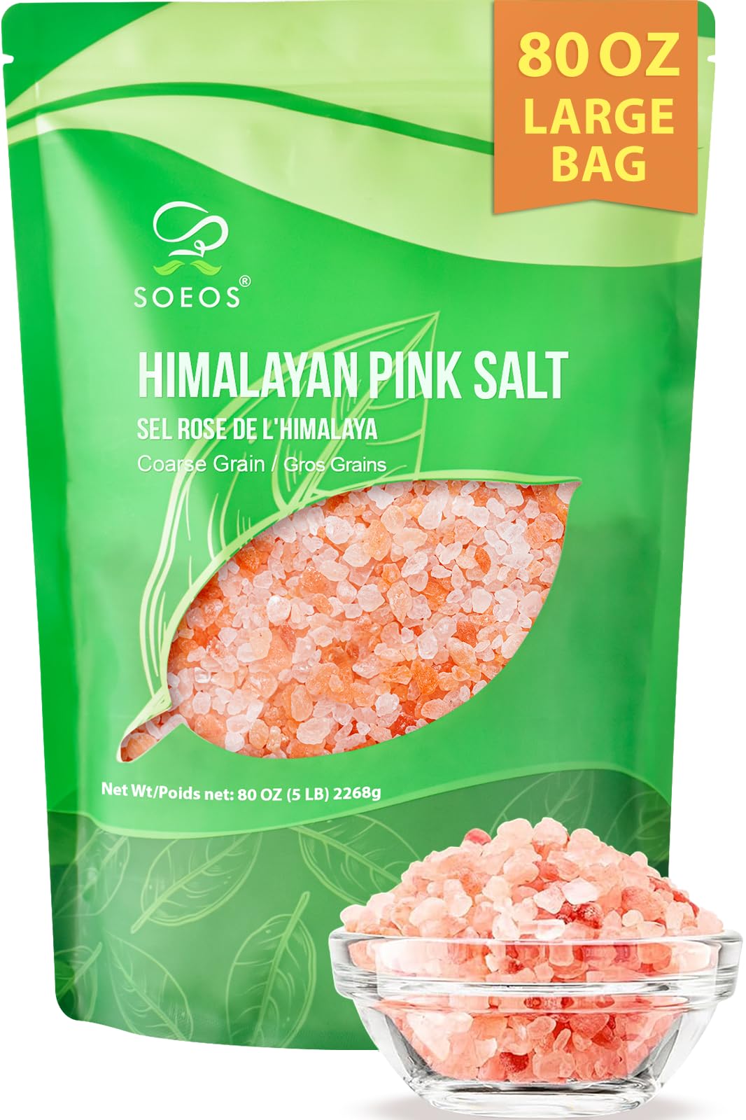 Soeos Himalayan Pink Salt coarse bulk pack ready for kitchen use
