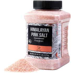 Soeos Himalayan Pink Salt in bulk bag showing fine grains ideal for everyday seasoning