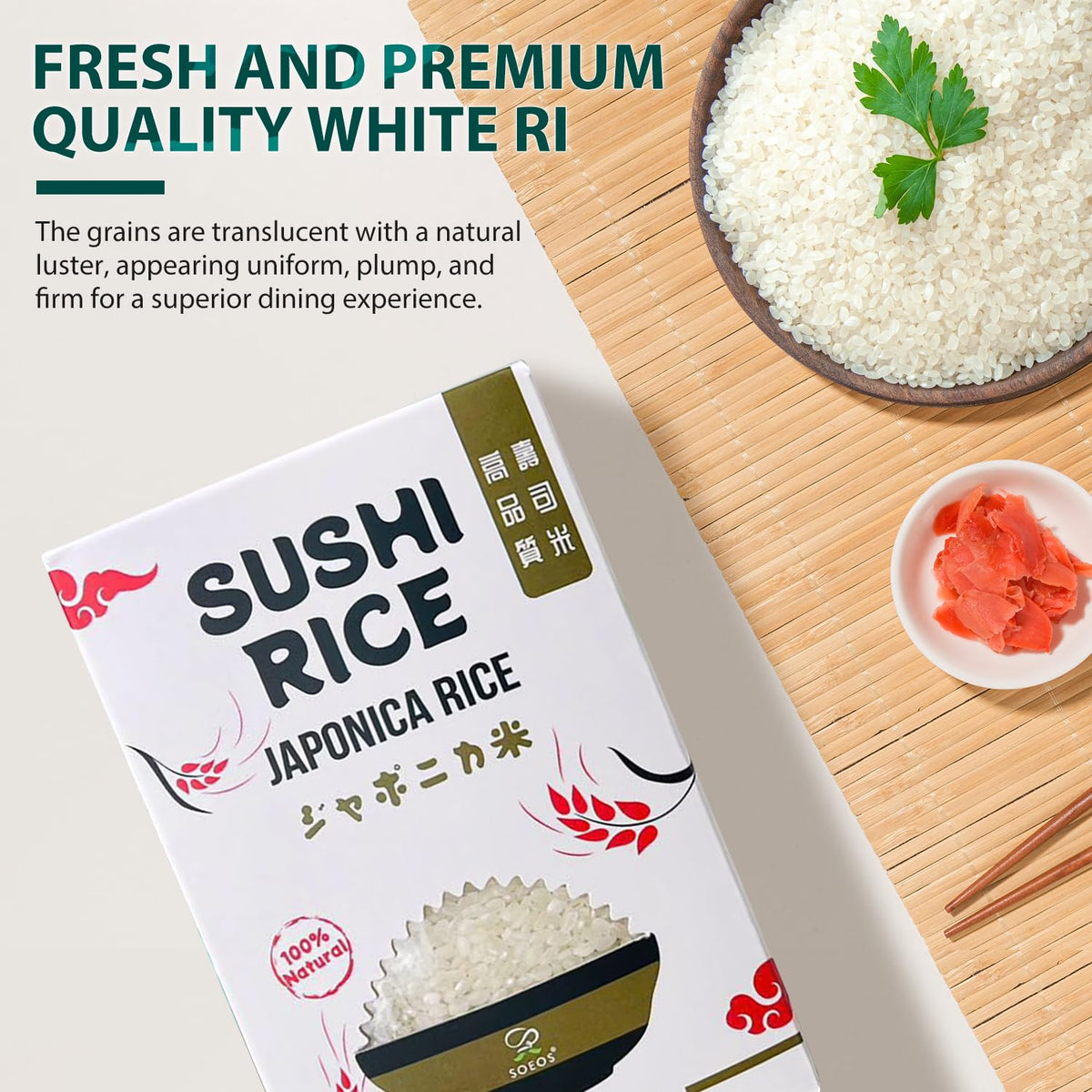Soeos Japonica rice used for onigiri shaping compact flavorful rice balls