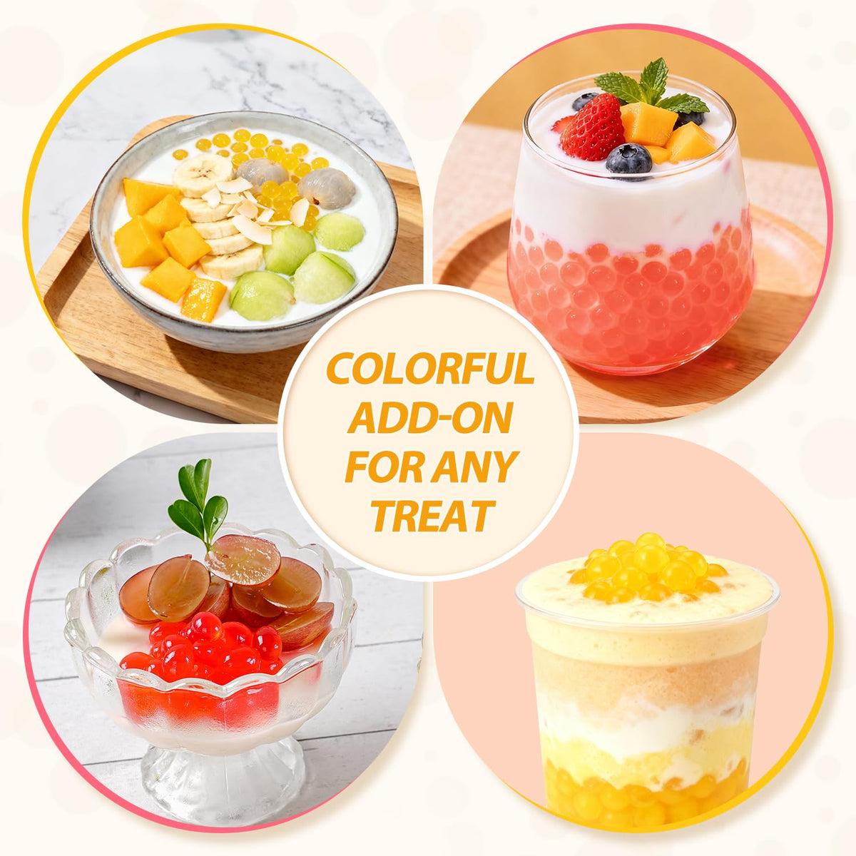 Soeos jar-pack popping boba ideal for at-home entertaining and dessert toppings.