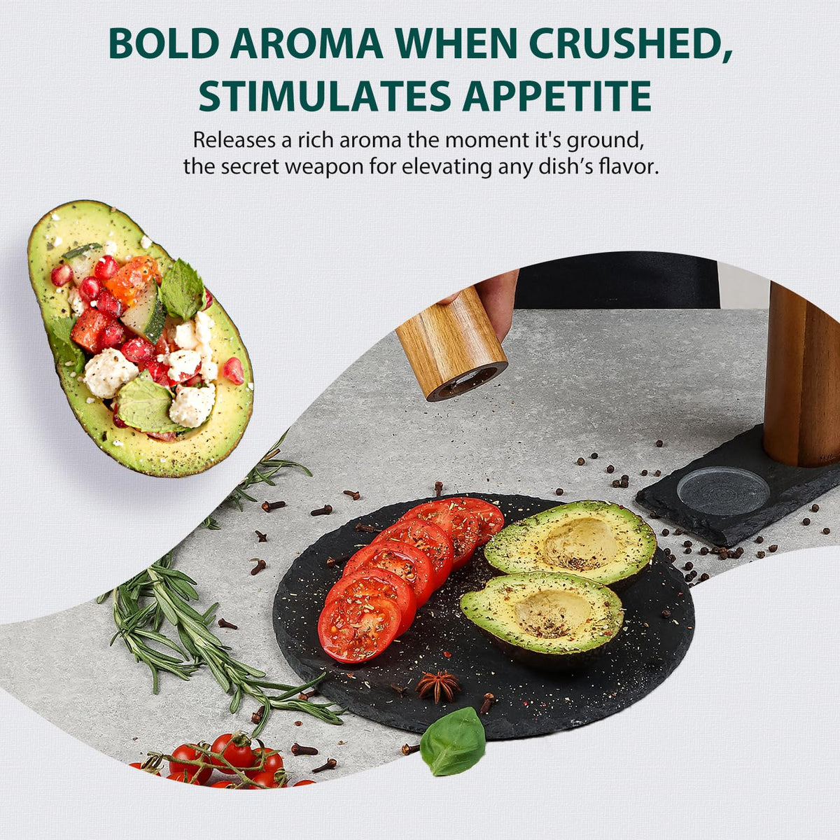Soeos seasoning duo in kitchen creates ready-to-use flavor.