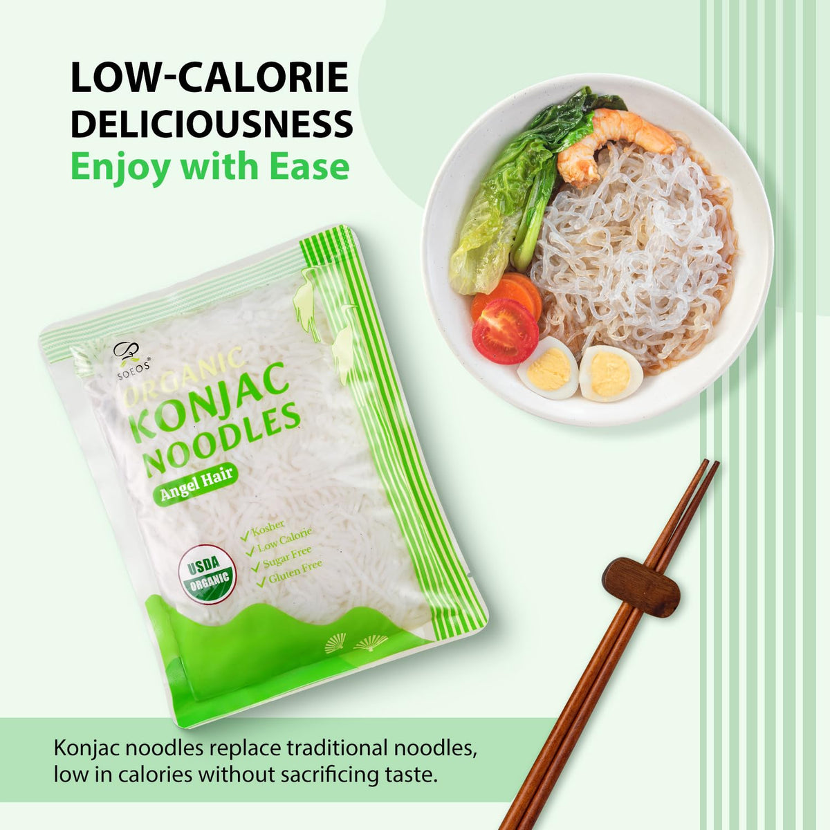 Soeos Konjac Noodles Angel Hair 5-minute prep.