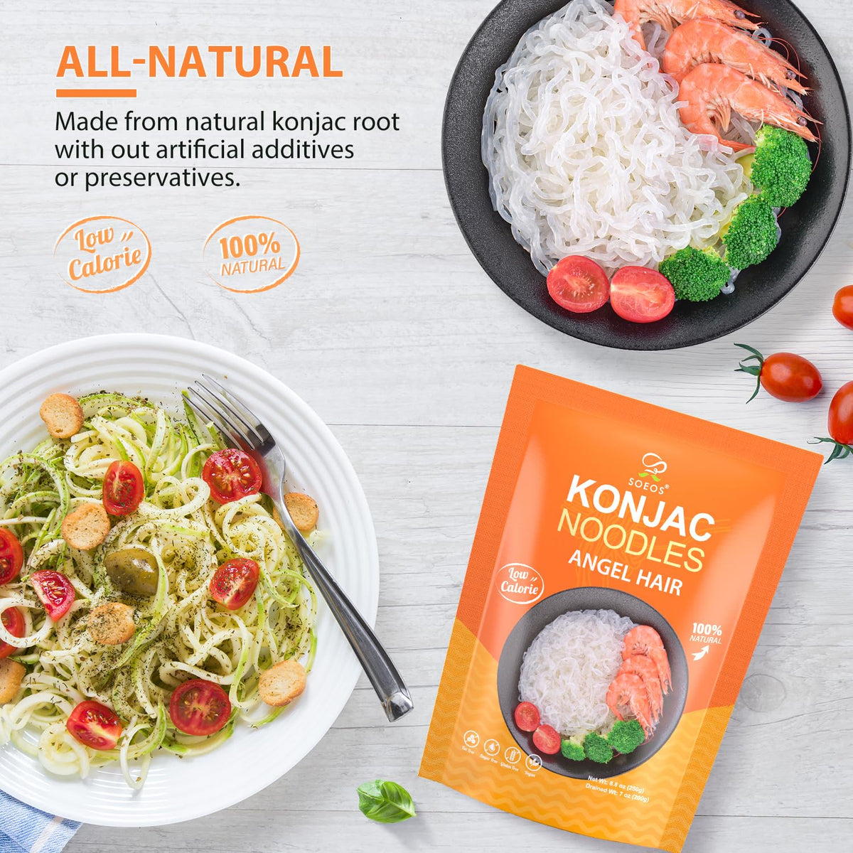 Soeos Konjac Noodles ready in minutes for a meal.
