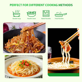 Soeos Konjac Noodles cooking in water illustrates fast weeknight pasta.