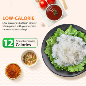 Soeos Konjac Noodles paired with vegetables in a light dish.