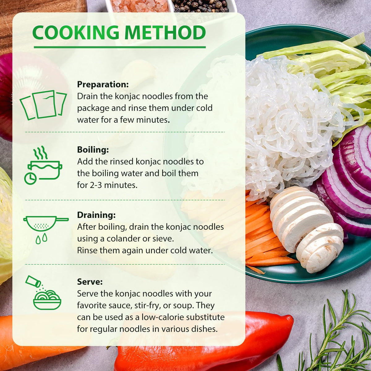 Soeos Konjac Noodles Meal Prep friendly for busy cooks.