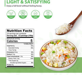 Rinsing Soeos Konjac Rice in a colander for fast, easy preparation.