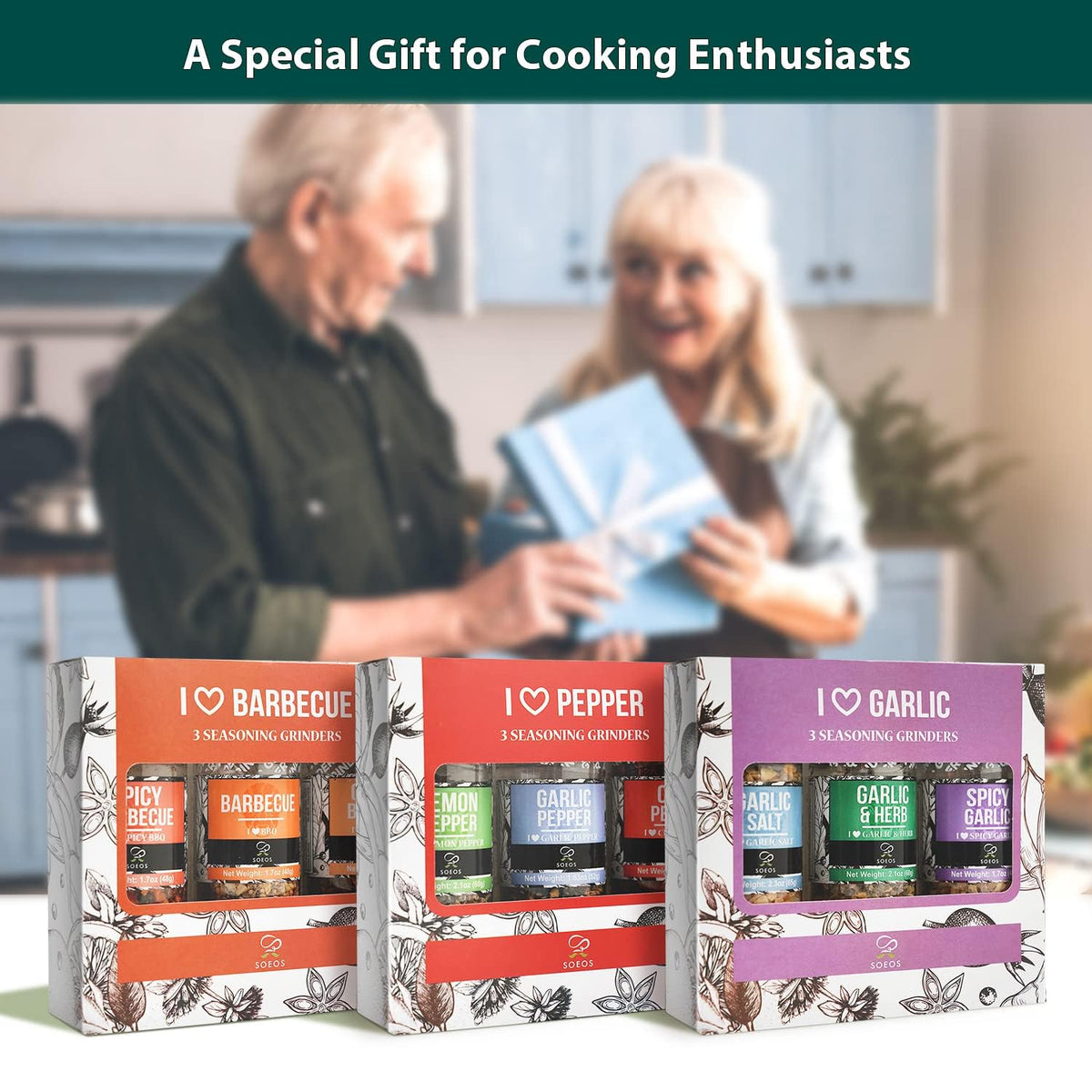 Soeos lemon pepper spice grinder adds bright zest to seafood and chicken.
