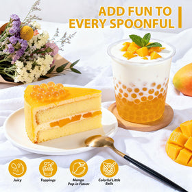 Soeos Mango Popping Boba Pearls outer membrane texture adds playful pop.