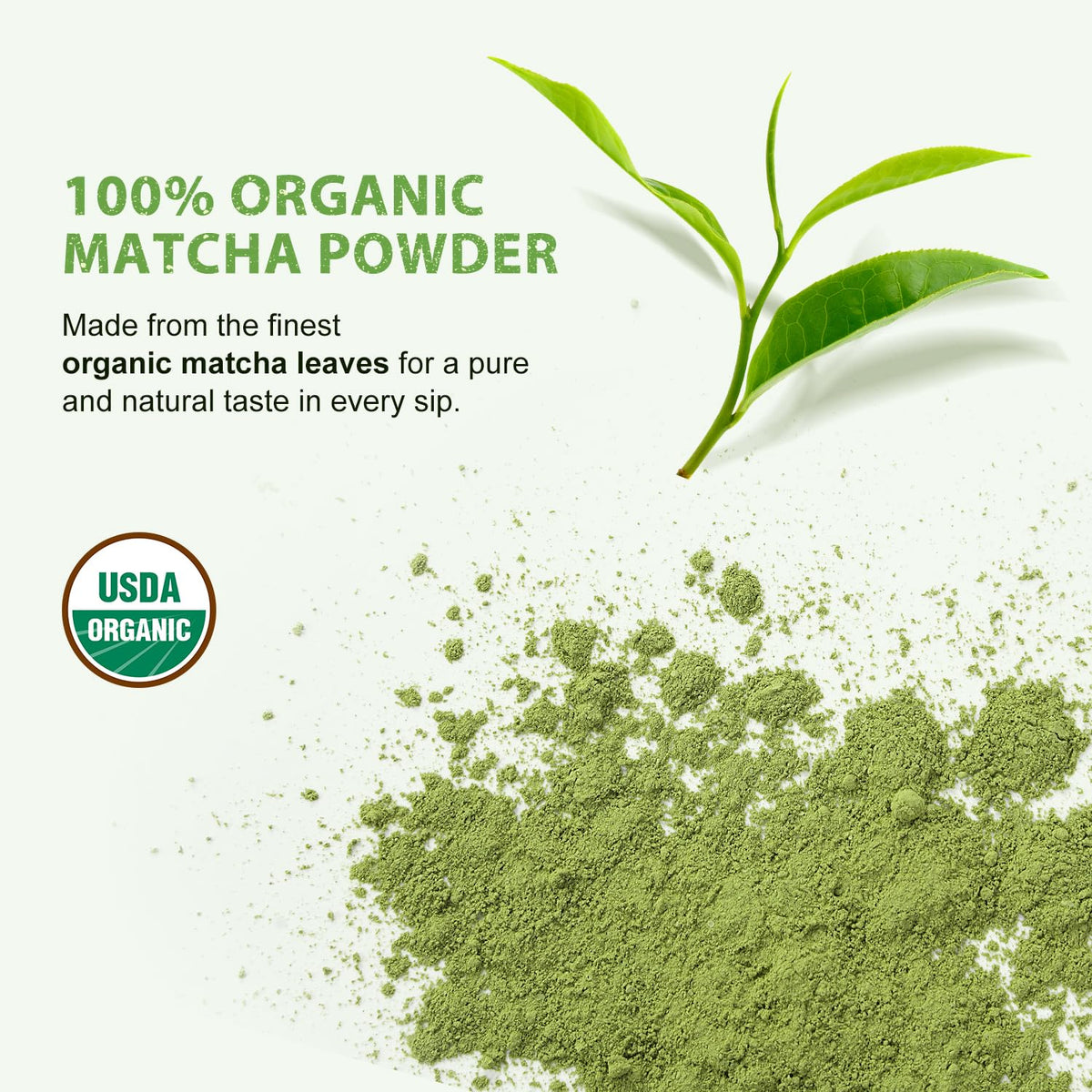 Soeos Matcha powder latte-foam setup illustrates cafe-style drinks at home.