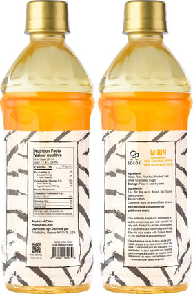 Soeos Mirin bottle shows glossy finish on finished dish.