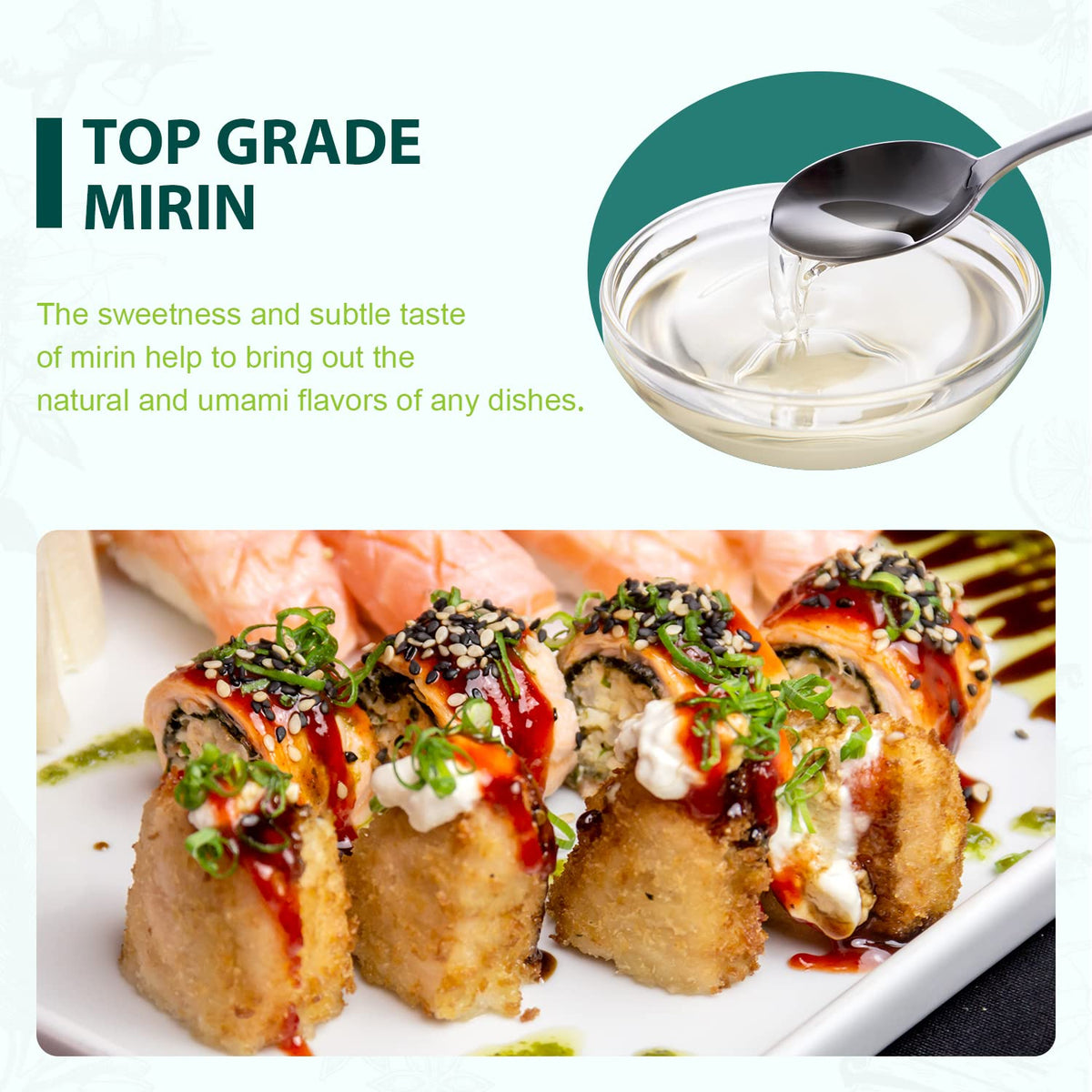 Soeos Mirin BPA-free bottle preserves delicate flavors.