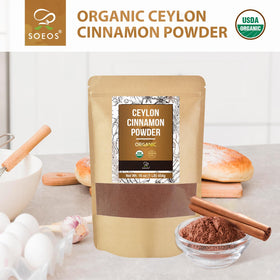 Soeos Organic Ceylon Cinnamon Powder stored in pantry for quick access