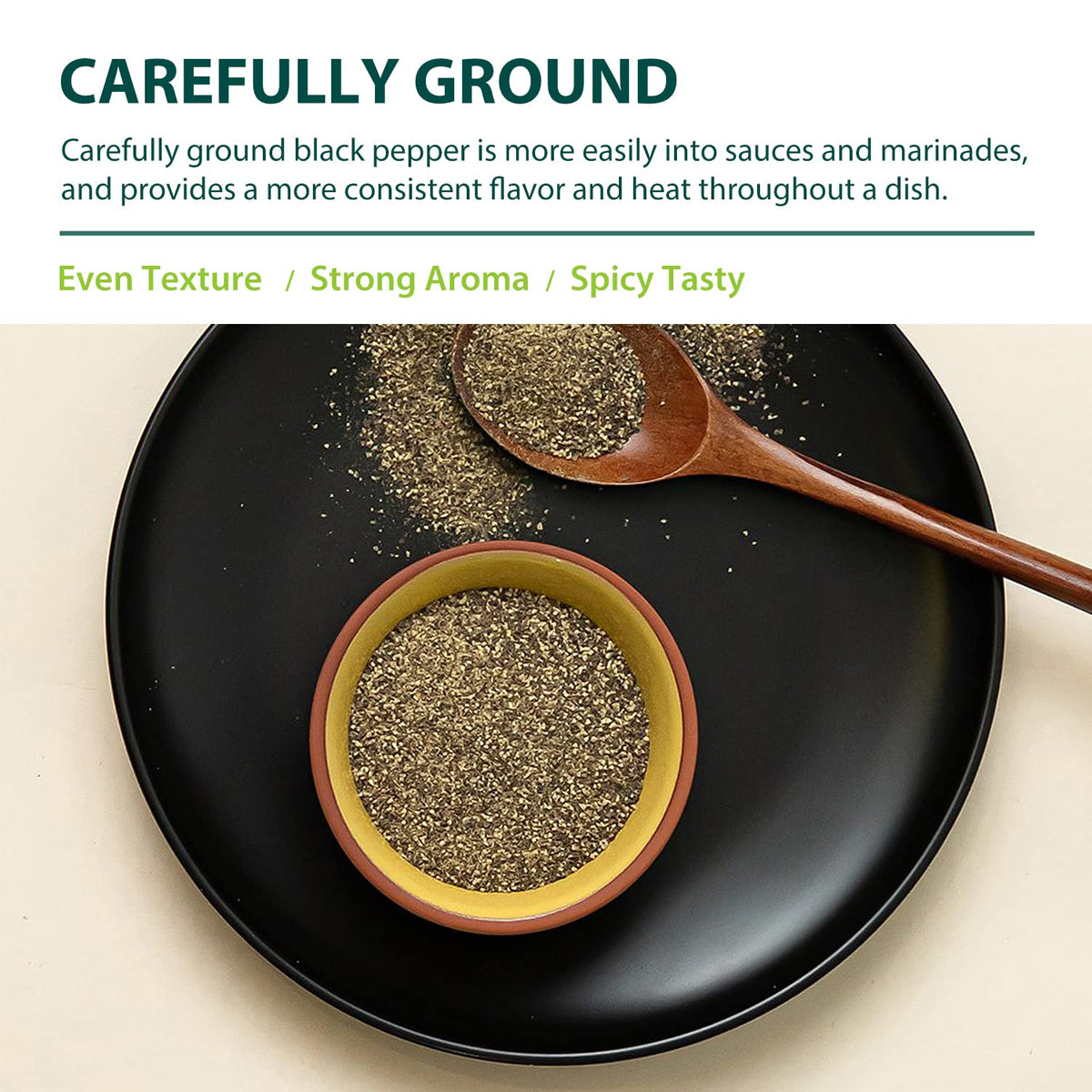 Soeos Organic Ground Black Pepper organic certification label signals trusted quality