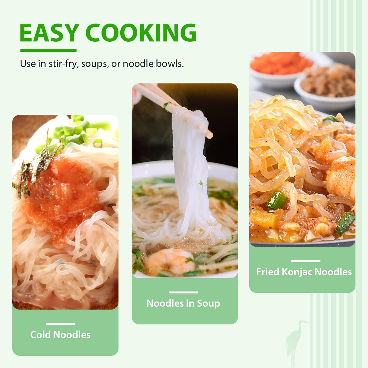 Soeos Organic Konjac Noodles ready-to-meal for meal prep.