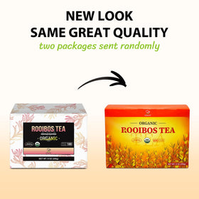 Soeos Rooibos tea brew shows rich amber color for hot or iced service.