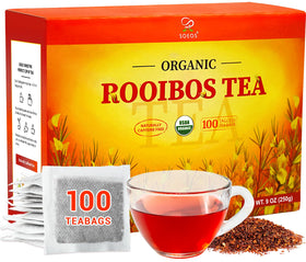 Soeos Organic Rooibos Tea bags ready for easy, soothing cups.