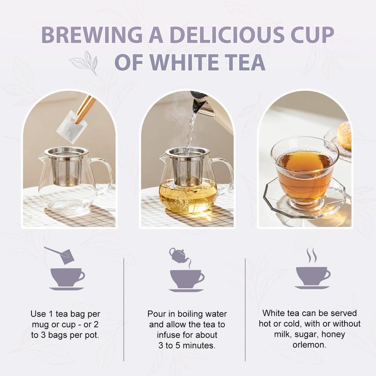 Soeos Organic White Tea in a calm kitchen inspires quiet, everyday moments.