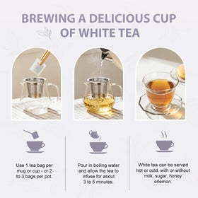 Soeos Organic White Tea in a calm kitchen inspires quiet, everyday moments.