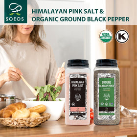 Soeos pink salt in a sealed bottle preserves mineral-rich crystals.