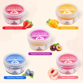 Soeos popping boba blueberry pearls elevate yogurt, ice cream, and smoothies.