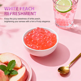 Soeos popping boba in bubble tea creates playful sipping experiences.