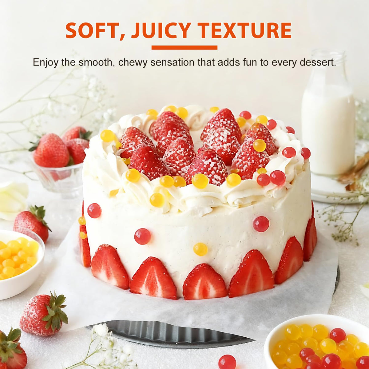 Soeos ready-to-serve popping boba pearls ideal for quick party snacks.
